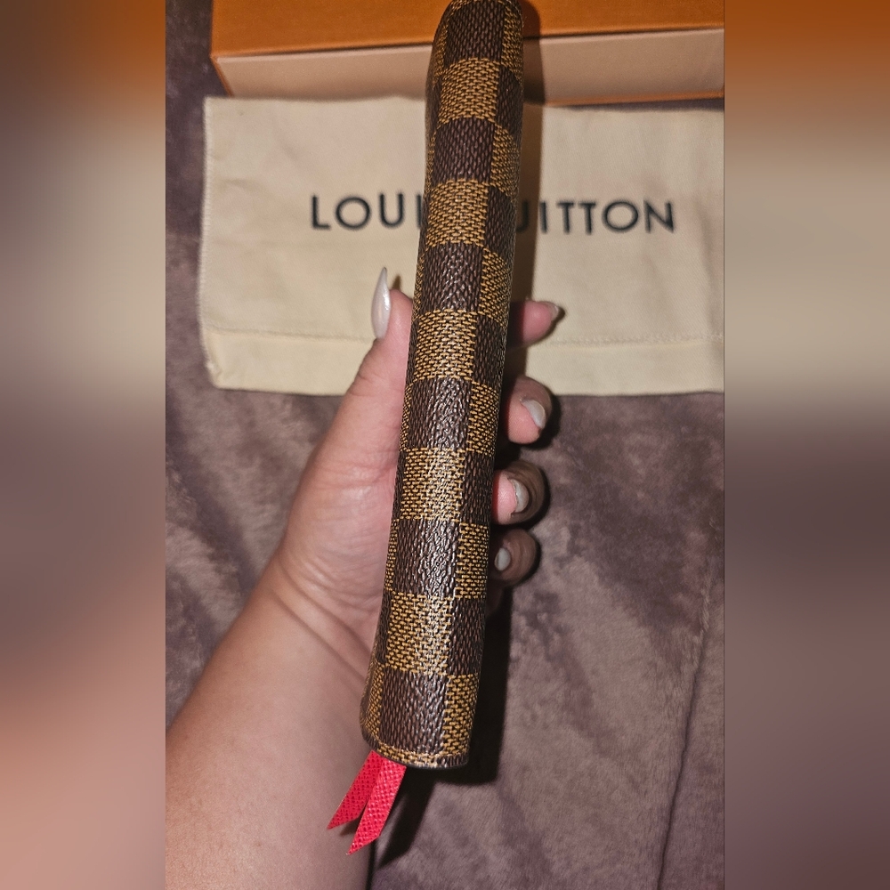 Louis Vuitton Damier Ebene Wallet with Red Accent - Picture 9 of 12